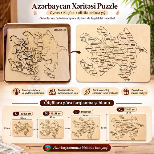 Azərbaycan Xəritəsi Puzzle